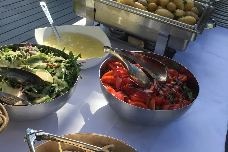 BBQ catering spread — Trufflehunters outdoor event